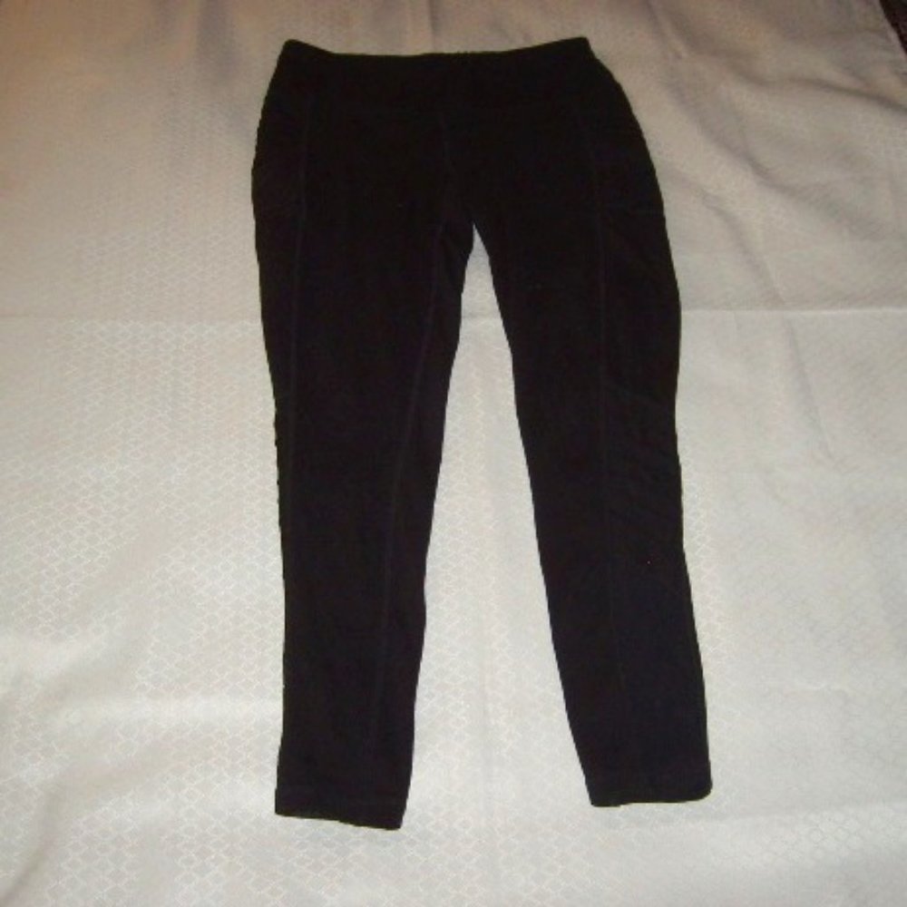 Leggings Tangerine S/CH Black 2 Pockets High Waist Well Made